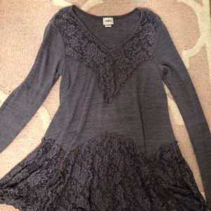 Grey Lace Boutique Blouse